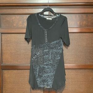 Hendi Plus Retro Patchwork Mixed Media Mini Y2K Dress‎ Size M